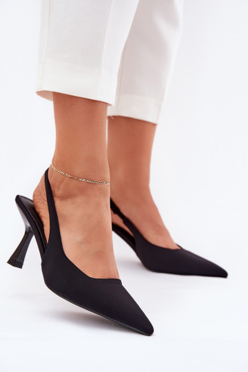Sandalias de mujer con tacones finos de color negro Lunira