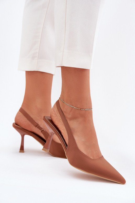 Sandalias de mujer con tacones finos color marrón Lunira Sandalias de mujer con tacones finos color marrón Lunira