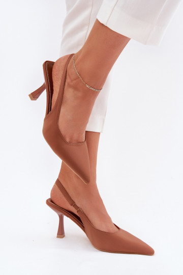 Sandalias de mujer con tacones finos color marrón Lunira 2