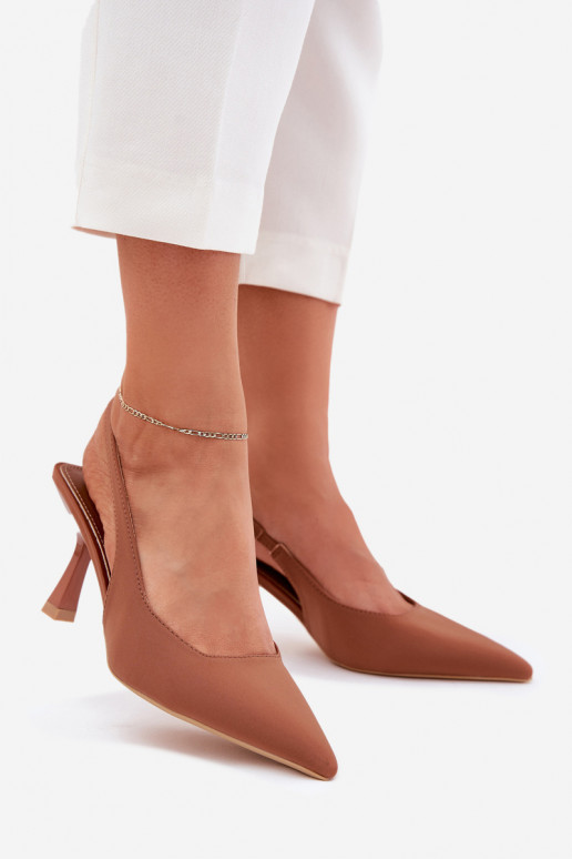 Sandalias de mujer con tacones finos color marrón Lunira Sandalias de mujer con tacones finos color marrón Lunira