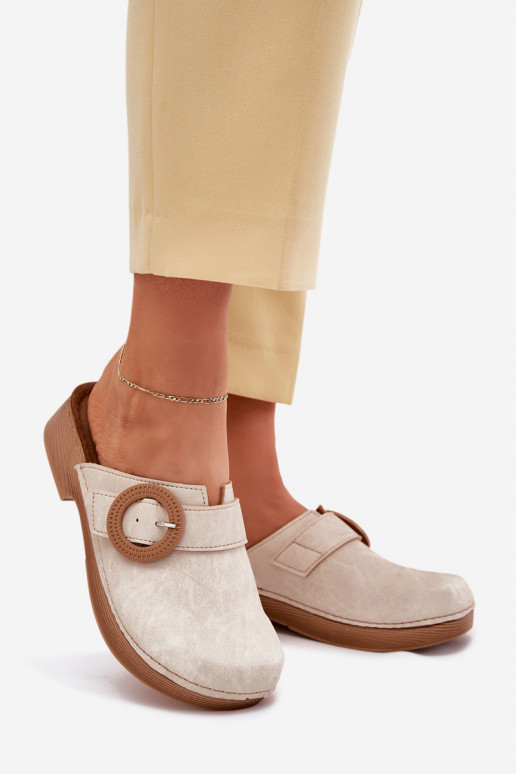 Zapatillas Zuecos Femenino con hebillas Inblu TF000001 beige