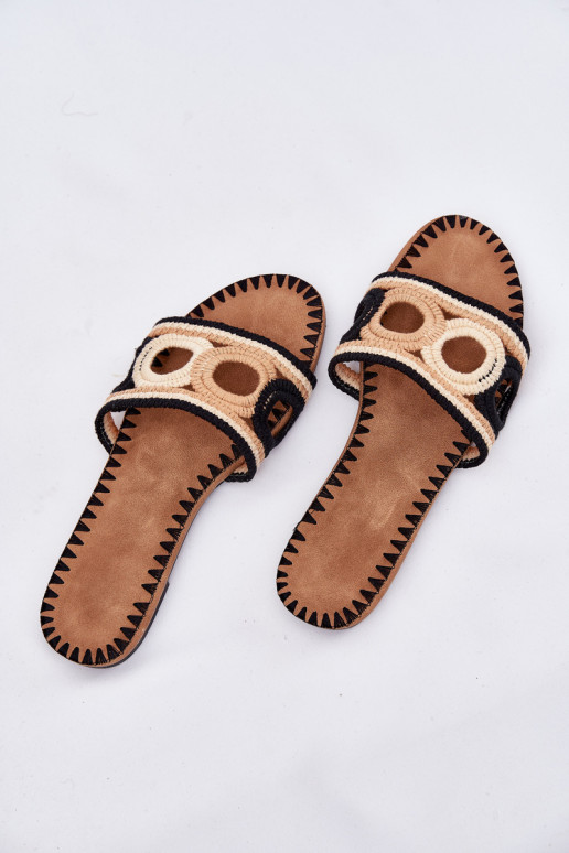 SzydełkoAe zapatillas de mujer con tacones anchos de color negro Nirina