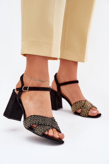 Sandalias de mujer de tacón alto color negro Almera