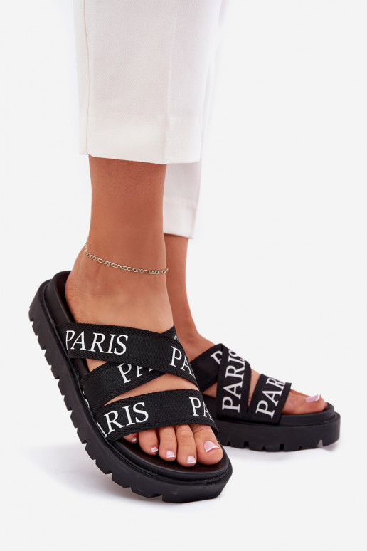 zapatillas de mujer Z Tiene queterialmi Paskami Paris con una plataforma de color negro Celinea