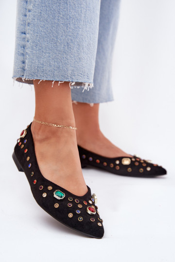 bailarinas Femenino Decorado Kryształkami de color negro Valena