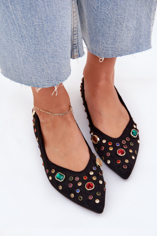bailarinas Femenino Decorado Kryształkami de color negro Valena