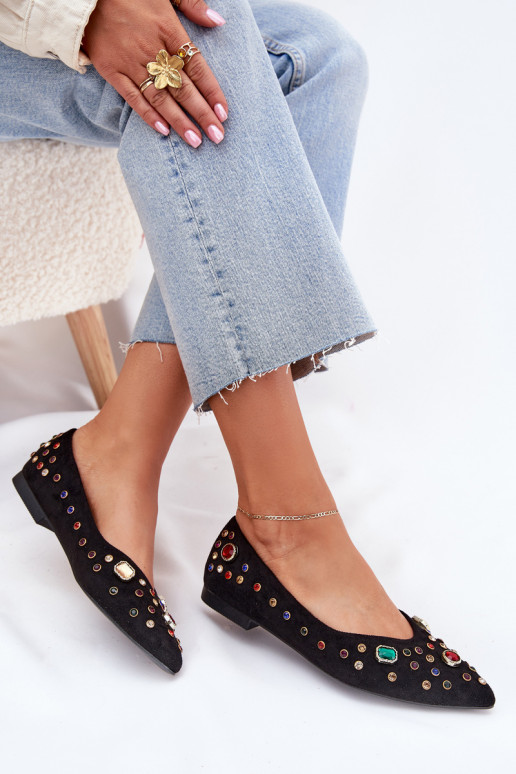 bailarinas Femenino Decorado Kryształkami de color negro Valena