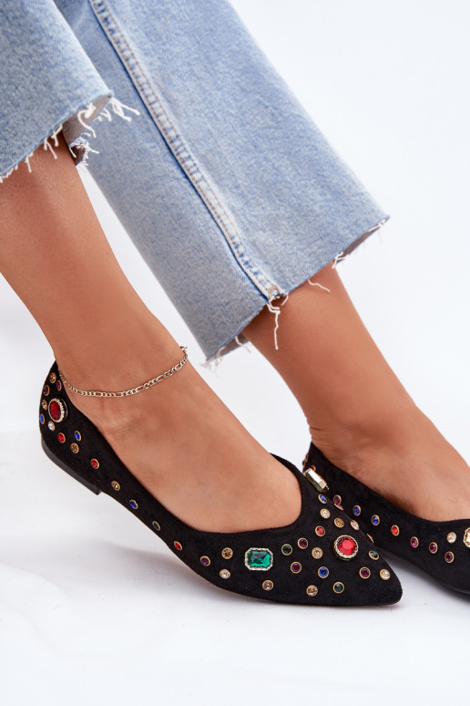 bailarinas Femenino Decorado Kryształkami de color negro Valena