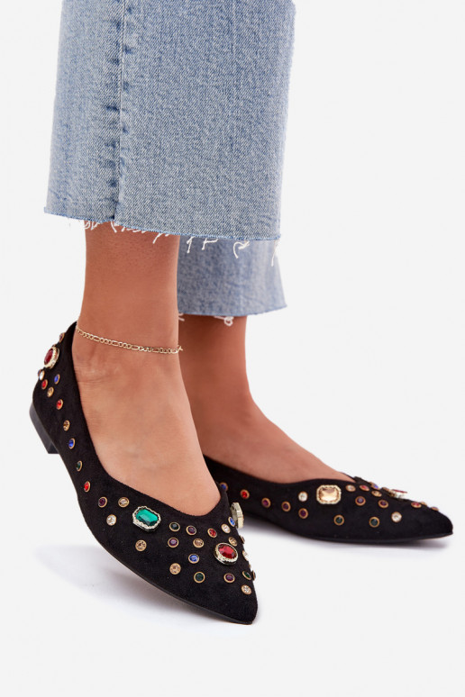 bailarinas Femenino Decorado Kryształkami de color negro Valena