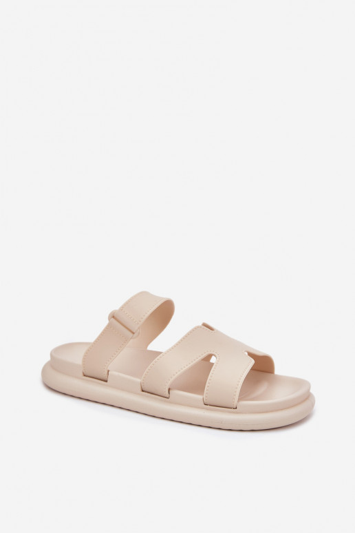 Goma zapatillas de mujer con correas beige Tavirae