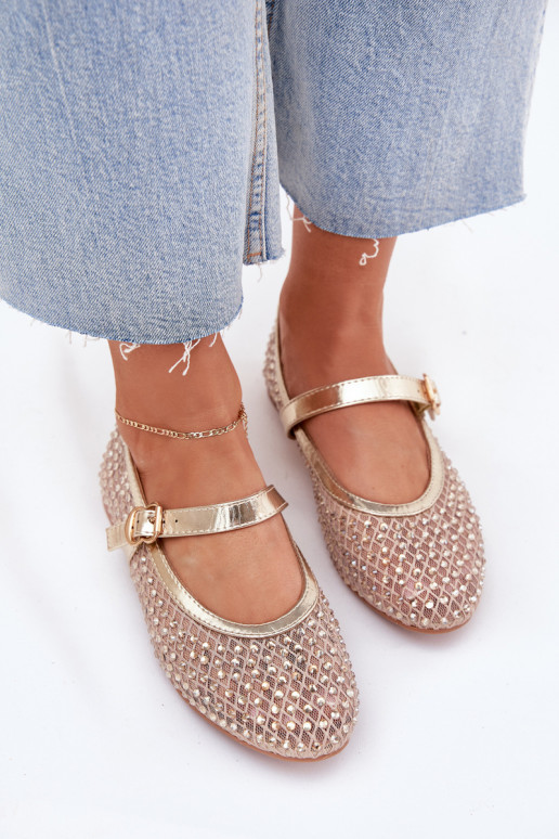 Decorado bailarinas Femenino con correas I con hebillas color dorado Avirae