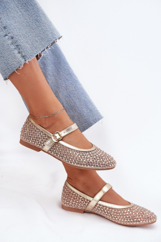 Decorado bailarinas Femenino con correas I con hebillas color dorado Avirae