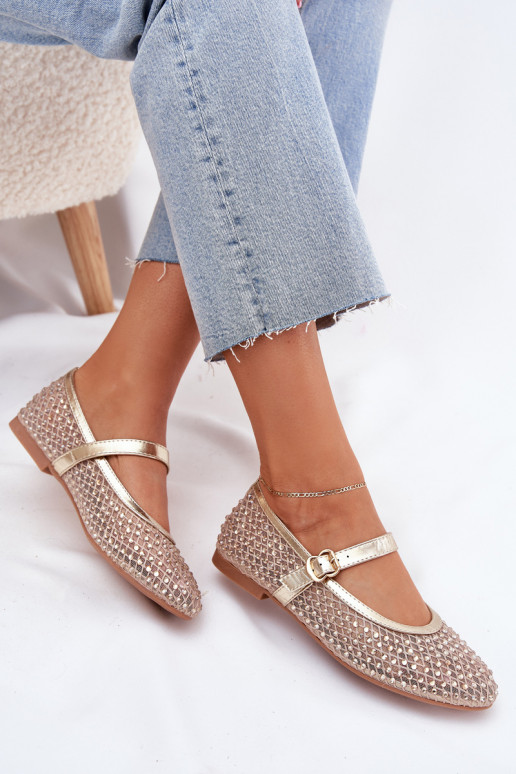 Decorado bailarinas Femenino con correas I con hebillas color dorado Avirae