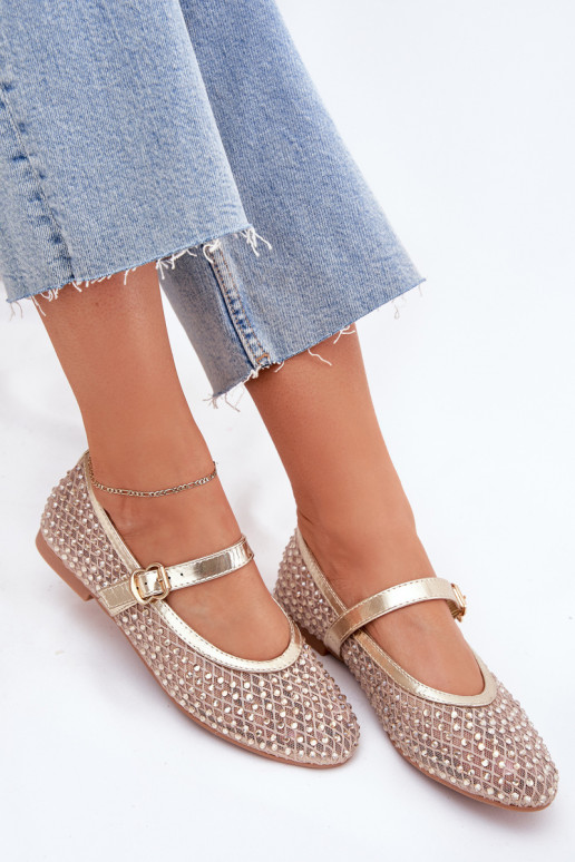 Decorado bailarinas Femenino con correas I con hebillas color dorado Avirae