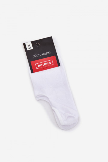 Calcetines de algodón de microfibra para mujer color blanco 2