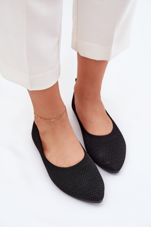 red Bailarinas de tela Femenino de color negro Sarina