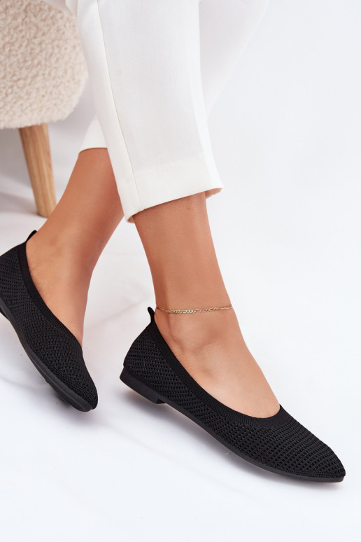 red Bailarinas de tela Femenino de color negro Sarina