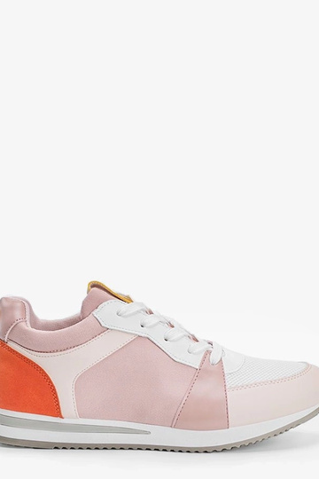Zapatos blancos con insertos amarillos, "Ellen"