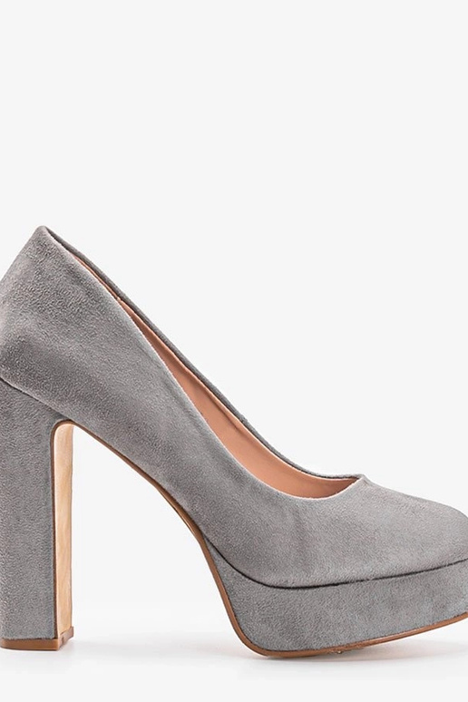 Tacones grises altos con plataforma,...