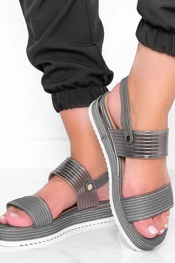 Sandalias grises con suela gruesa, "Senorita" 2
