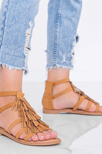 Sandalias marrón claro con...