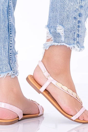 Sandalias rosas holográficas para mujer, "Moon"