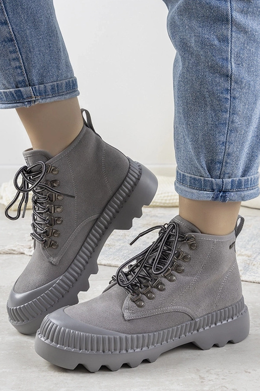 Botines deportivos grises para mujer,...