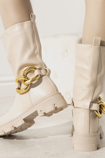Botines beige aislantes con cadena Harrison 2