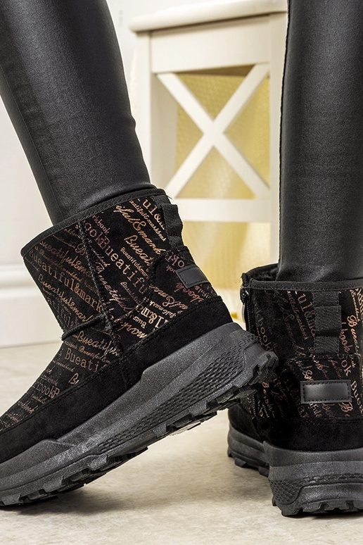 Botas de nieve negras y doradas para...