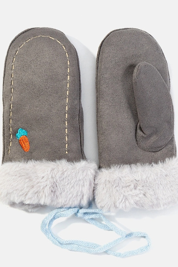 Guantes infantiles color gris zanahoria