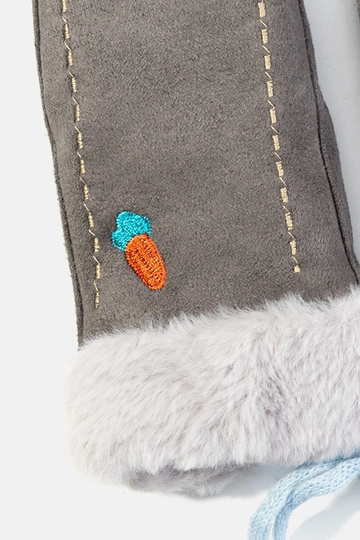 Guantes infantiles color gris zanahoria 2