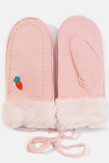 Guantes infantiles color rosa zanahoria