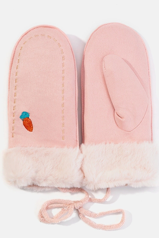 Guantes infantiles color rosa zanahoria