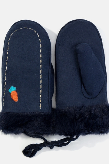 Guantes para niños de color zanahoria azul marino