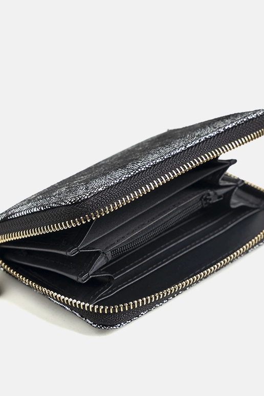 Cartera plateada brillante Decosta