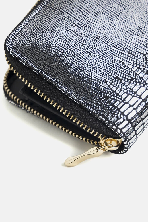 Cartera plateada brillante Decosta