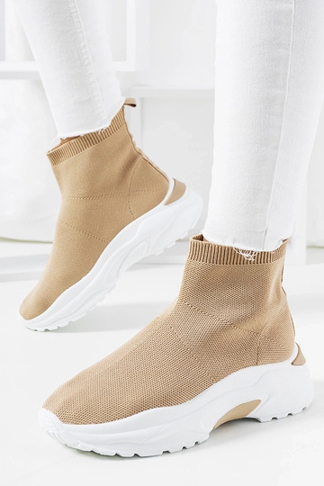 Zapatillas deportivas altas marrones, "Melissa"