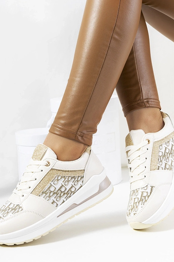 Zapatillas deportivas beige con suela gruesa y cordones Aloisia