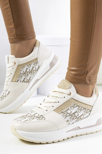 Zapatillas deportivas beige con suela gruesa y cordones Aloisia 2