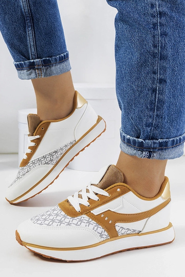 Zapatillas blancas y marrones de mujer Chiara