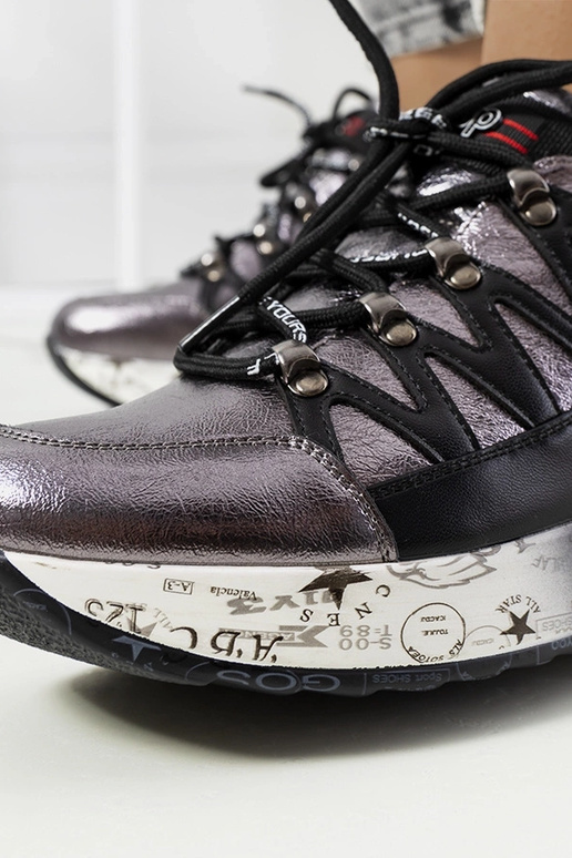 Zapatillas Ballard grises metalizadas