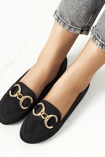 Mocasines negros con hebilla Castor
