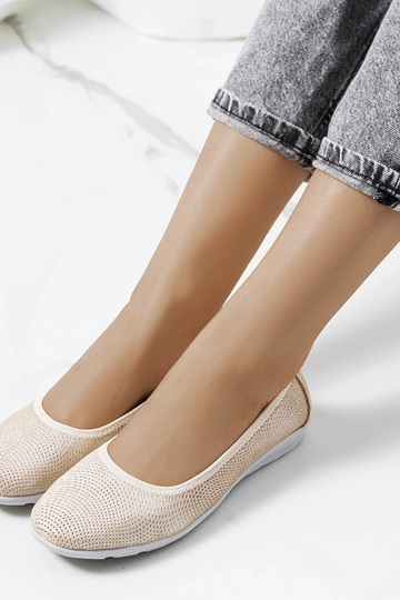 Bailarinas de piel beige Elmas