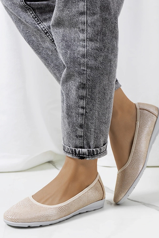 Bailarinas de piel beige Elmas