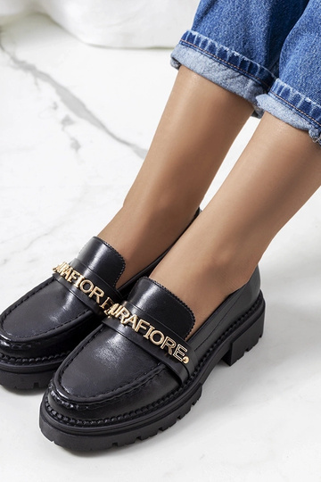 Mocasines negros con plataforma alta, "Louelle" 2