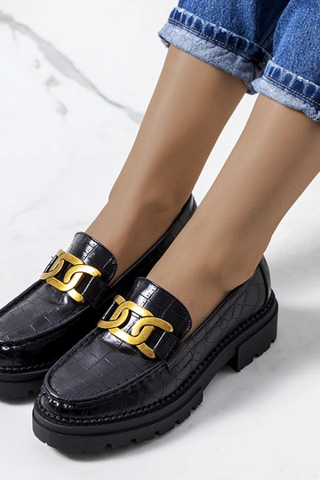 Mocasines negros con plataforma alta, "Zanen" 2