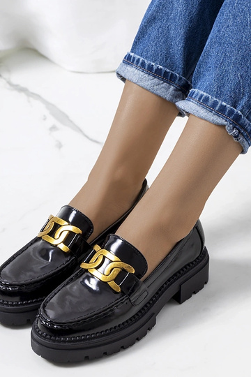 Mocasines negros con plataforma alta, "Dorland" 2