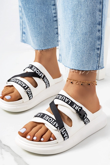 Chanclas de plataforma Kogil blancas 2