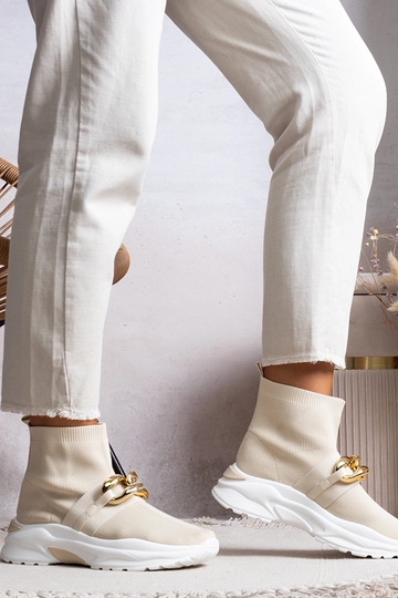 Zapatillas deportivas con cadena en color beige Taryn