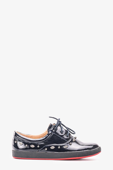 Zapatillas deportivas para niños Mikaela de piel de charol azul marino